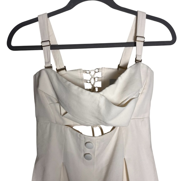 Sabina Musayev “Rosa” Jumpsuit in Off White – Cutout Bodice & Lace-Up Back XS✨ - Picture 9 of 15